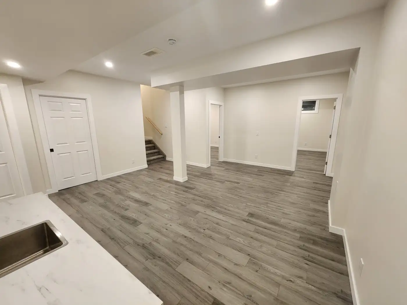 Finished basement renovation project by BNA HOME