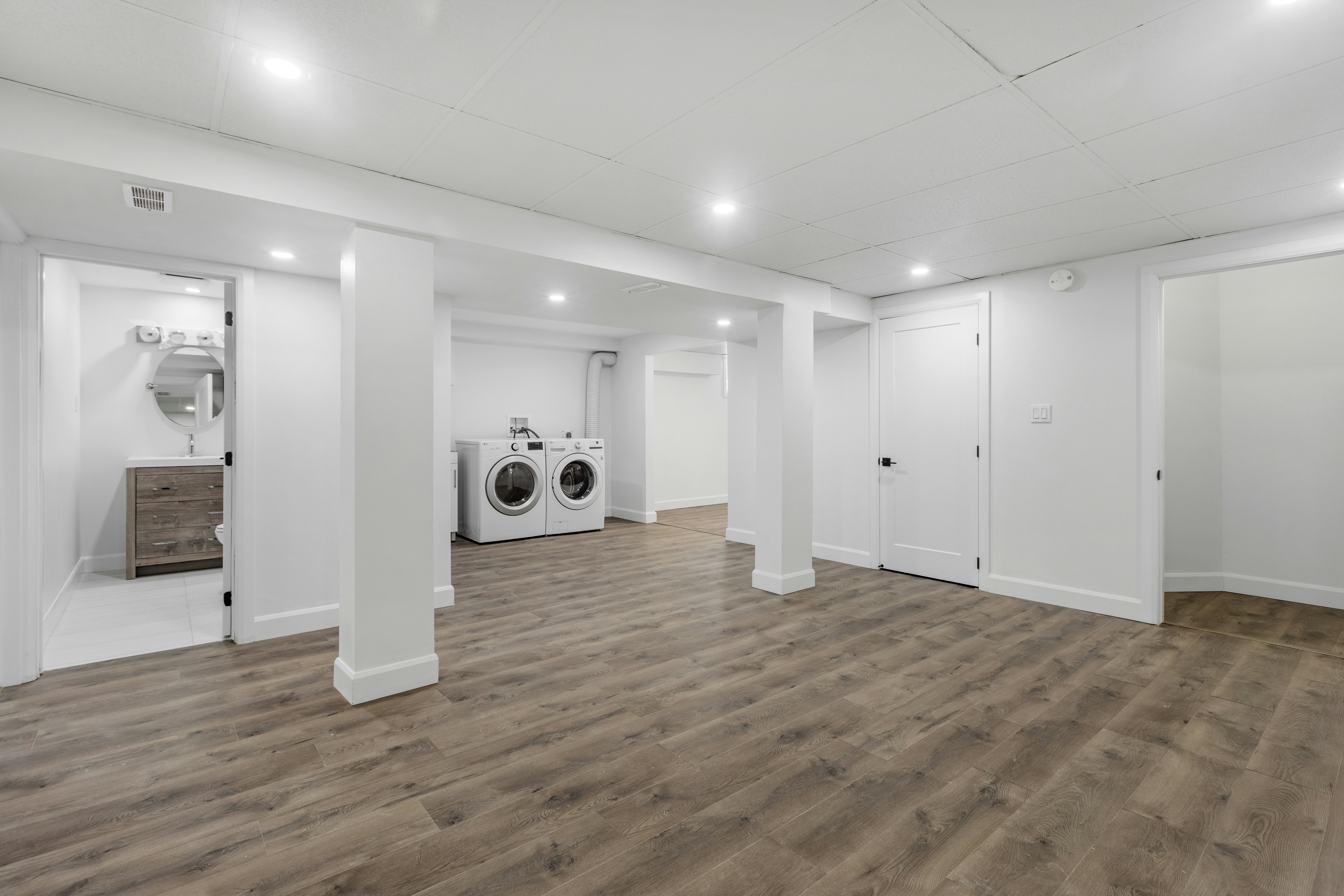 Finished basement renovation project by BNA HOME